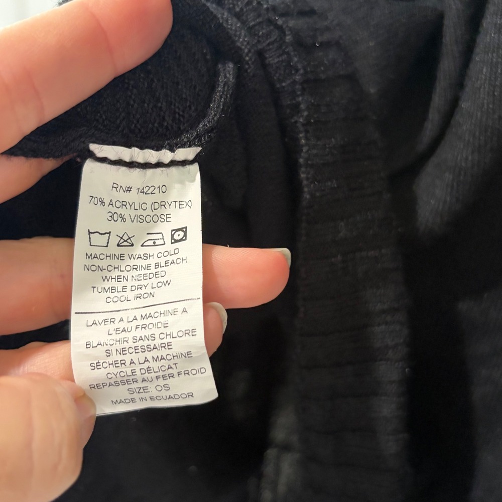 Mersea Catalina Turtleneck Sweater Women One Size Black Oversized Boxy Knit Top - Picture 5 of 8